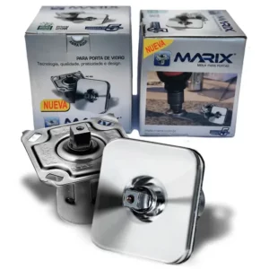 Bisagra Marix para puertas de vidrio, tapa Acero inoxidable
